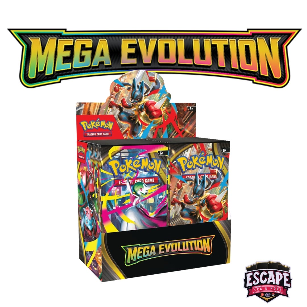 Boîte Display Pokémon TCG : Mega Evolution - 18 Boosters Avec 10 Cartes Chacun - Cartes Pokémon Ex Puissantes - Extension Collection